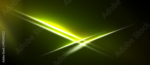 Bright yellow lines intersect dark background. Abstract light streaks create dynamic visual effect. Minimalist design emphasizes luminosity.