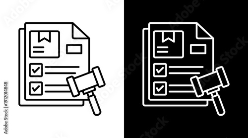 Regulatory Compliance White Icon Set Design