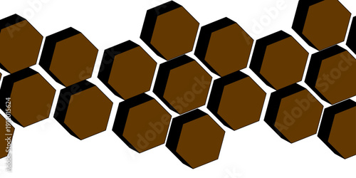 Seamless tiling pattern hexagon  shape, brown color vector