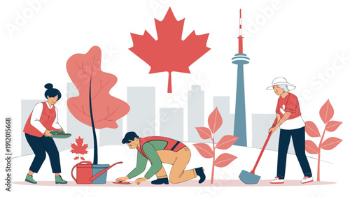 National Volunteer Appreciation Canada Modern Illustration