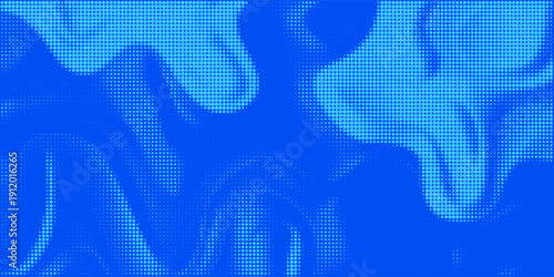 Pop art background in retro comics book style with halftone texture blue color. Superhero cartoon fun backdrop design