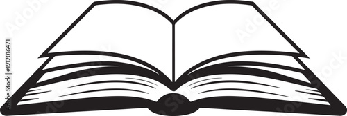Open book black symbol education