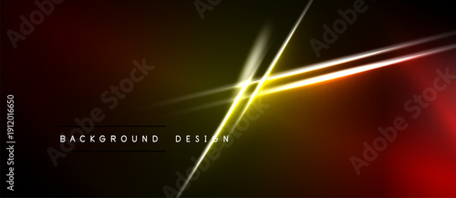 Dark background features vibrant yellow light streaks. Gradient transitions from red to black create dramatic effect. Text reads background design.