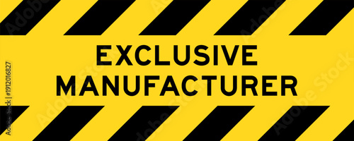 Yellow and black color with line striped label banner with word exclusive manufacturer