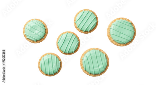 Φωτογραφία Mint green frosted sugar cookies isolated PNG, delicious homemade dessert with p
