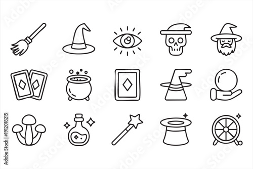 Modern magic symbol set for spiritual branding