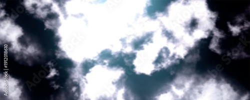 Gradient Mesh Dramatic Dark Clouds Over Moody Blue Sky. Intense Dramatic Sky Before Thunderstorm