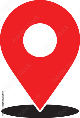 Red map pin location symbol