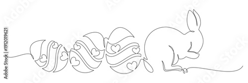Continuous line drawing of a Easter egg with bunny 2.eps