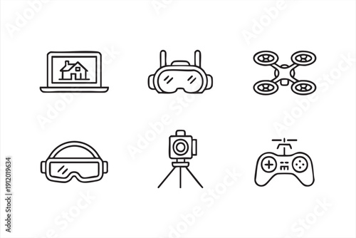 Gaming and robotics icon pack for future tech