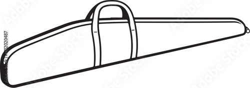 Bow Case Archery Equipment Bag Black and White Line Art Illustration