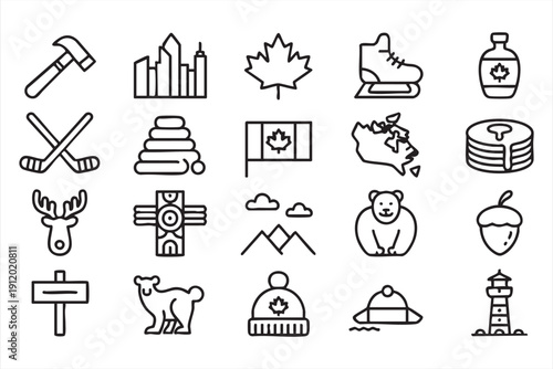 Maple Leaf Country Symbol Set for Tourism Design