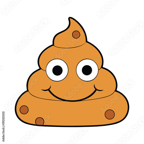 Simple illustration of brown poop with a soft rounded shape, natural earthy tone, minimal detail, and clean outline, isolated on a white background for educational or medical themed design.
