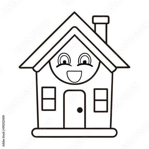 Adorable cartoon house shown in a cutaway view, revealing cozy rooms, tiny furniture, and bright decor. Playful design with soft colors, cute windows, and welcoming storybook feel.
