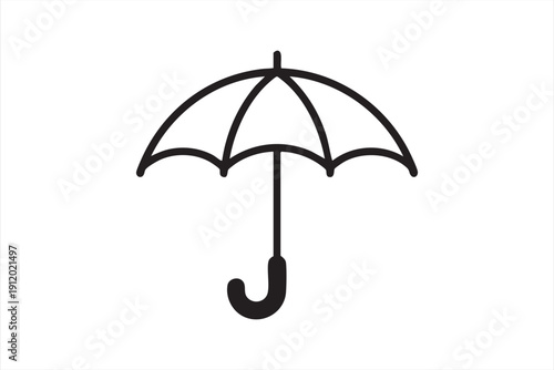 Rain Protection Umbrella Line Icon for Insurance Concepts