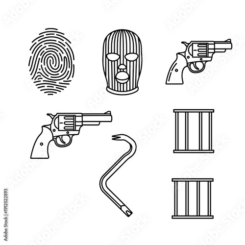 Crime Scene Investigation and Police Equipment Set