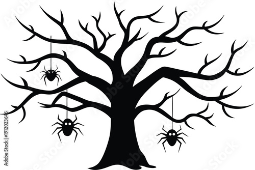 Halloween Tree, Creepy Spider Silhouette