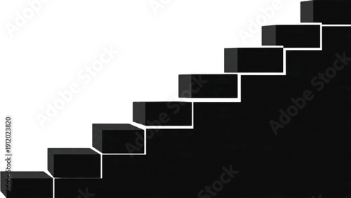 Step block silhouettes, business progress stages infographic vector
