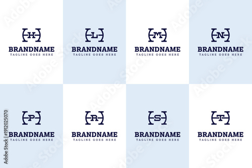 Letters HK HL HM HN HP HR HS HT Monogram Logo Set, for KH LH MH NH PH RH SH TH initials
