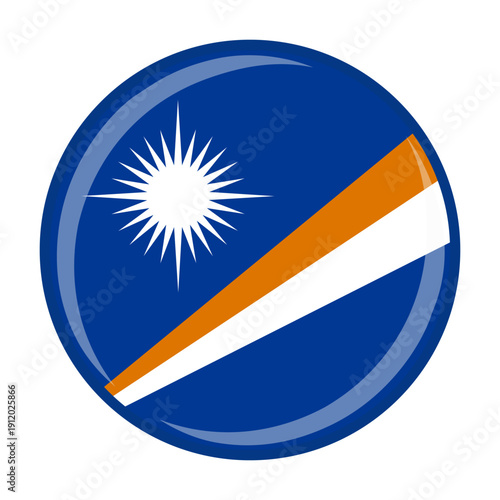 Marshall islands national round circle flag emblem official icon