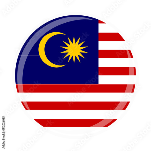 Malaysia national round circle flag emblem official icon