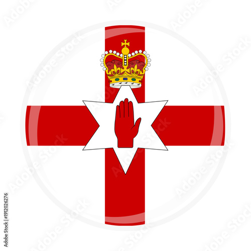 Northern Ireland national round circle flag emblem official icon