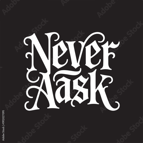 Decorative gothic script on black