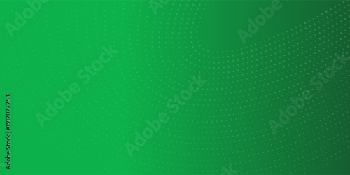 Abstract green gradient vector banner. Halftone dotted minimal contemporary long background