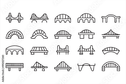 Minimal urban bridge symbols for map interfaces