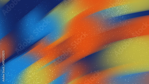 Abstract spray painted design in happy vibrant and energetic color such as blue, orange, and yellow  suitable for backgrounds, posters, and digital art projects.