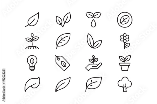 Sustainability pictogram pack for eco branding