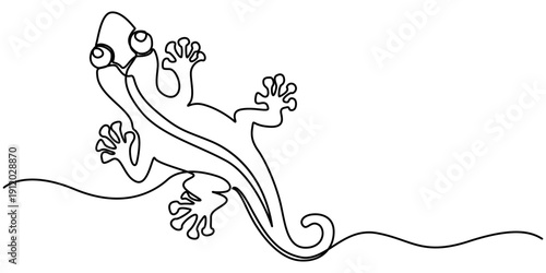 One continuous line drawing of iguana, Exotic reptile animal for company logo identity or pet lover society. Vector outline illustration minimalism design on white background. 