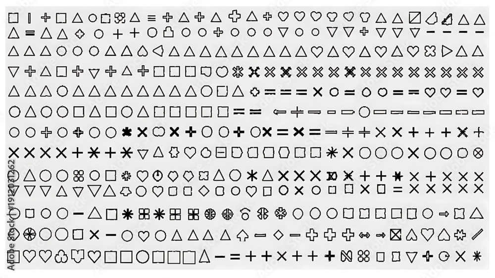 Fototapeta premium Collection of various geometric shapes and symbols