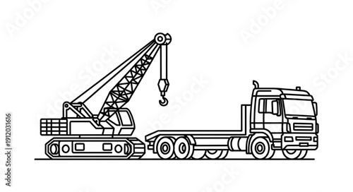 Tow Truck with Crane Equipment.