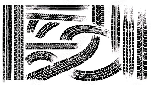 Tire track patterns and impressions