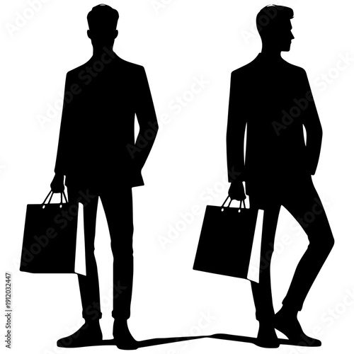 silhouette of a man with a bag vector