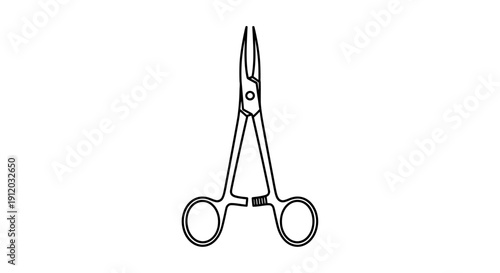 Surgical Forceps Outline - Medical Instrument for Healthcare Professionals