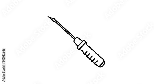 Surgical Scalpel Outline - Medical Instrument Vector Icon
