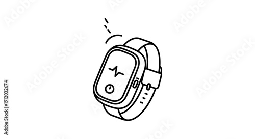 Wearable Heart Rate Monitor Smartwatch Icon - Health Tech