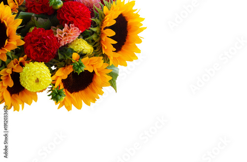 Dahlia and sunflowers
