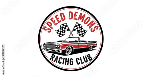 Vintage Car Racing Club Logo Design.