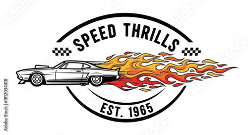 Vintage Car Racing Logo Design.