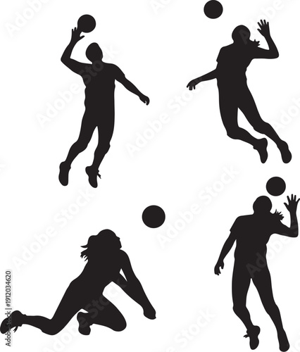 silhouettes of tennis players vector
