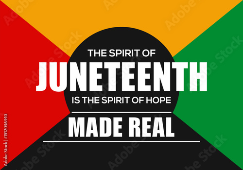 Juneteenth June 19, 1865 Banner with Bold Colorful Background