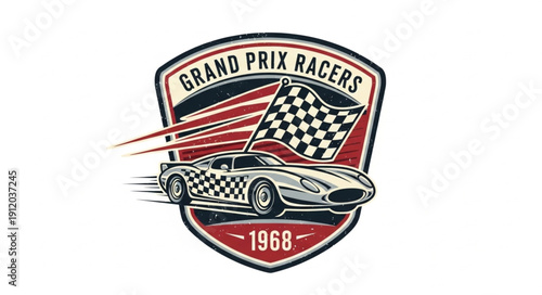 Vintage Grand Prix Racing Logo Design.
