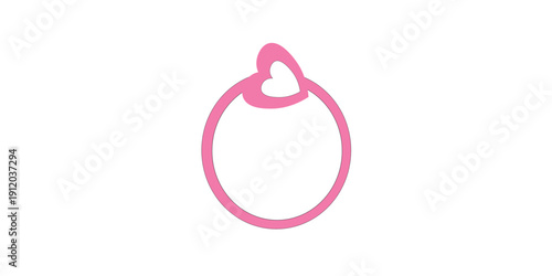 Pink Circle with Heart Design: A simple yet elegant illustration of a pink circle adorned with a delicate heart, symbolizing love, connection, and affection.