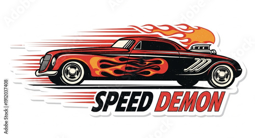 Vintage Hot Rod Car Speed Demon.