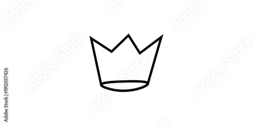 Simple Crown Symbol: A minimalist line drawing showcases a regal crown, embodying concepts of royalty, power, and prestige.