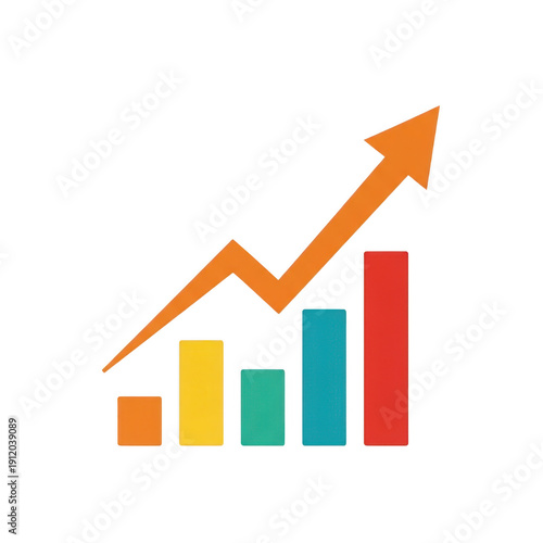 Colorful upward arrow graph showing growth isolated on transparent background Free Download Colorful upward arrow graph showing growth isolated on transparent background - GFXLoad
