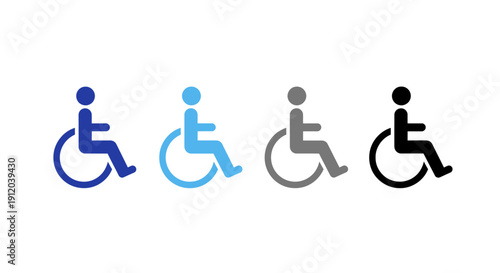 Accessibility Sign: A set of accessibility signs, illustrating universal symbols for wheelchair users, signifying inclusivity and equal access.